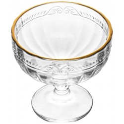 Taça 200ml Para Sobremesa De Cristal Ecológico Com Fio Dourado Imperial